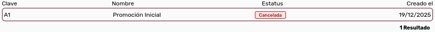 *PromociónCancelada