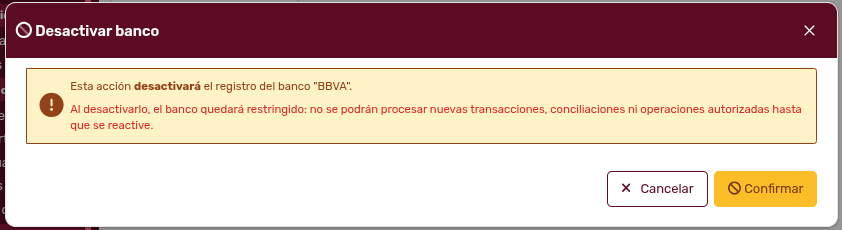 *ModalDesactivarBanco