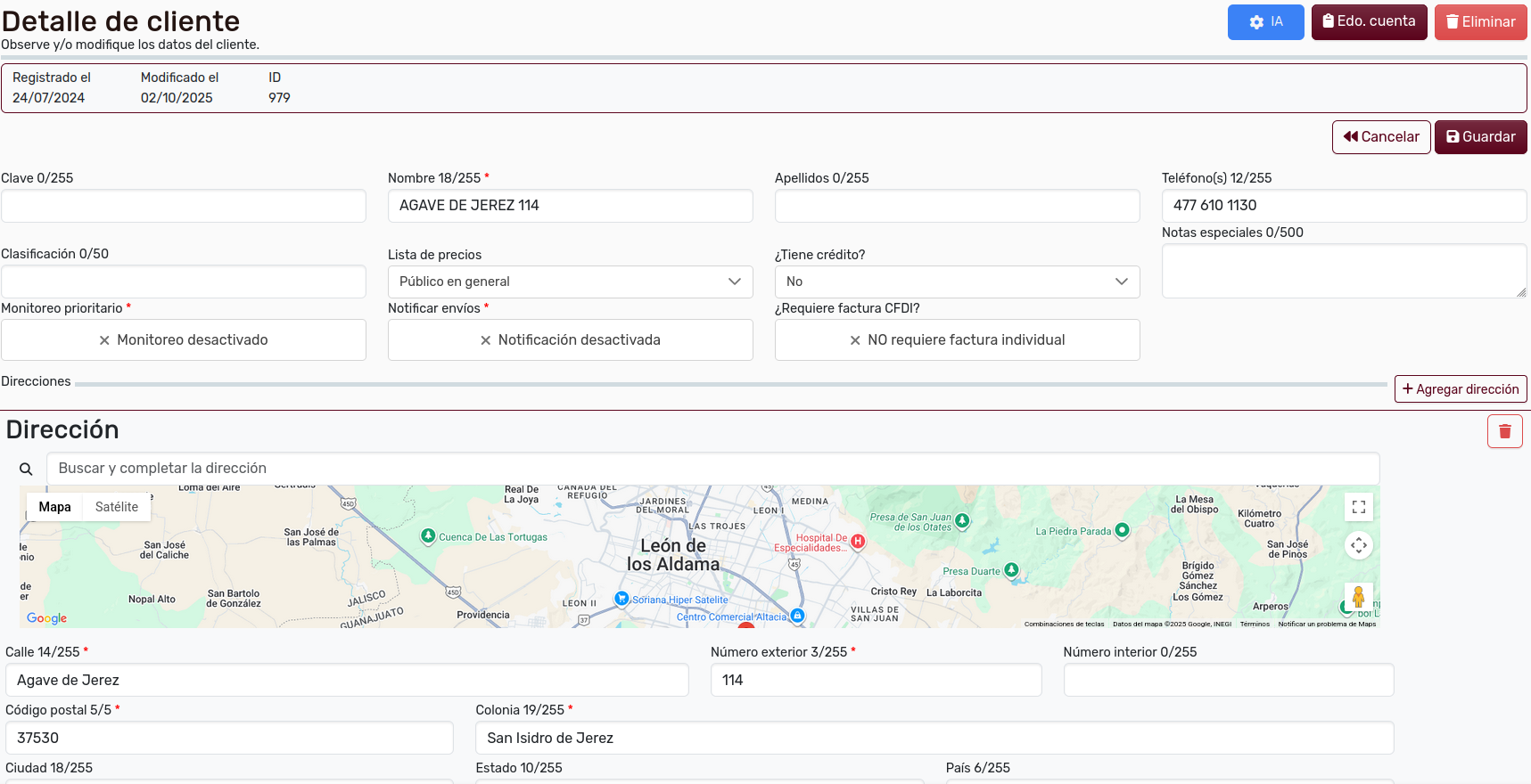 PantallaDetallesCliente