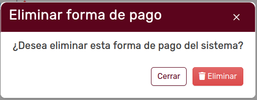 FormaDePagoEliminación