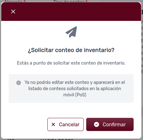 *ModalSolicitudConteo