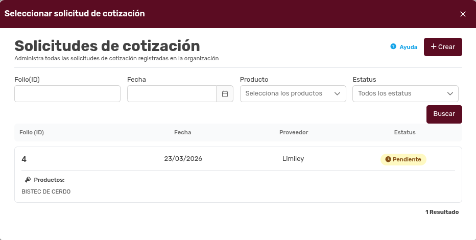 *ModalSolicitudesCotización