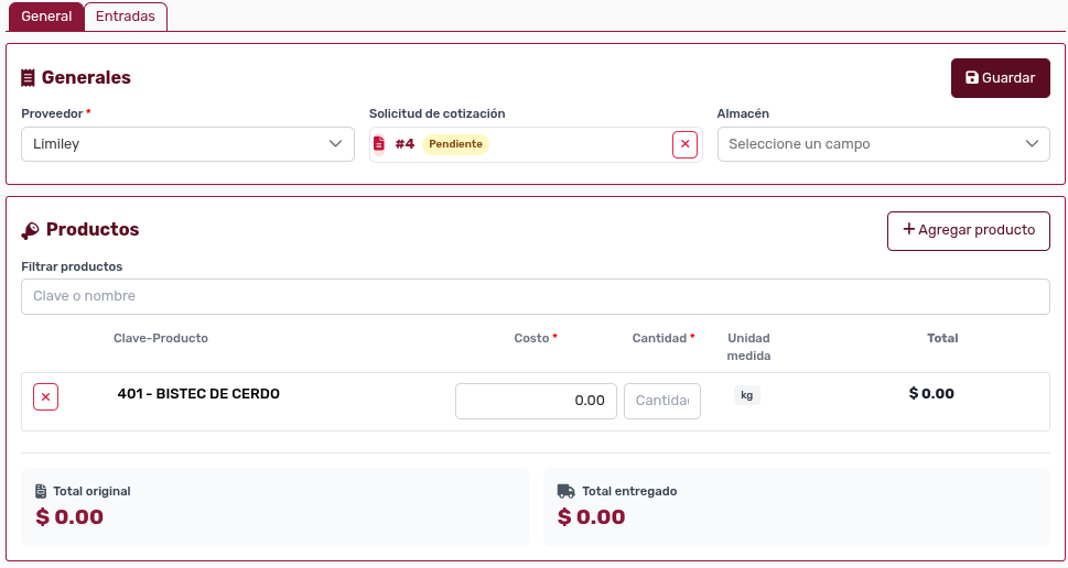 *NuevaOrdenCompraLista