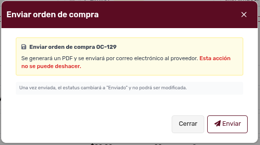 *ModalEnviarOrdenCompra