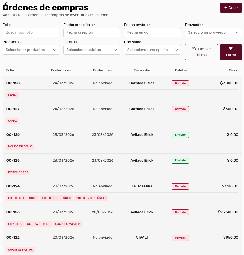 PantallaInicialÓrdenesDeCompra