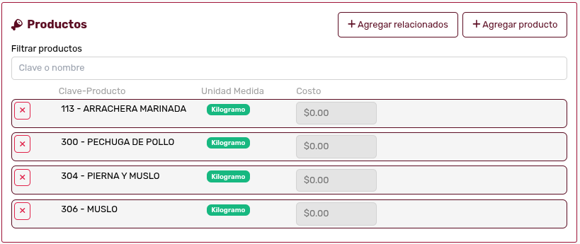 *ListadoRelacionados