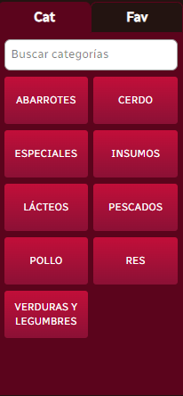 Categorías/Favoritos