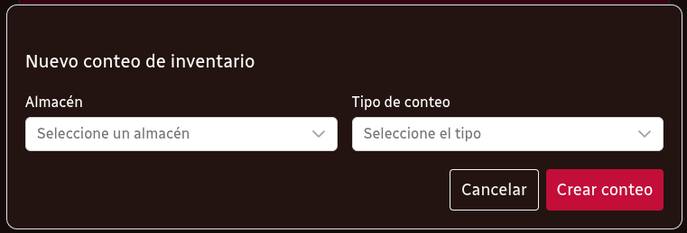 *ModalNuevoConteoInventario