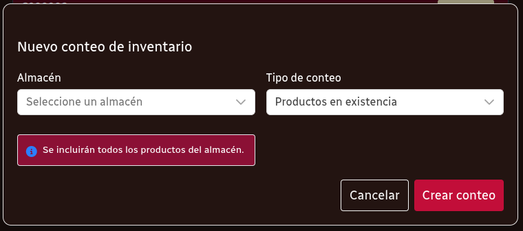 *ConteoProductosEnExistencia