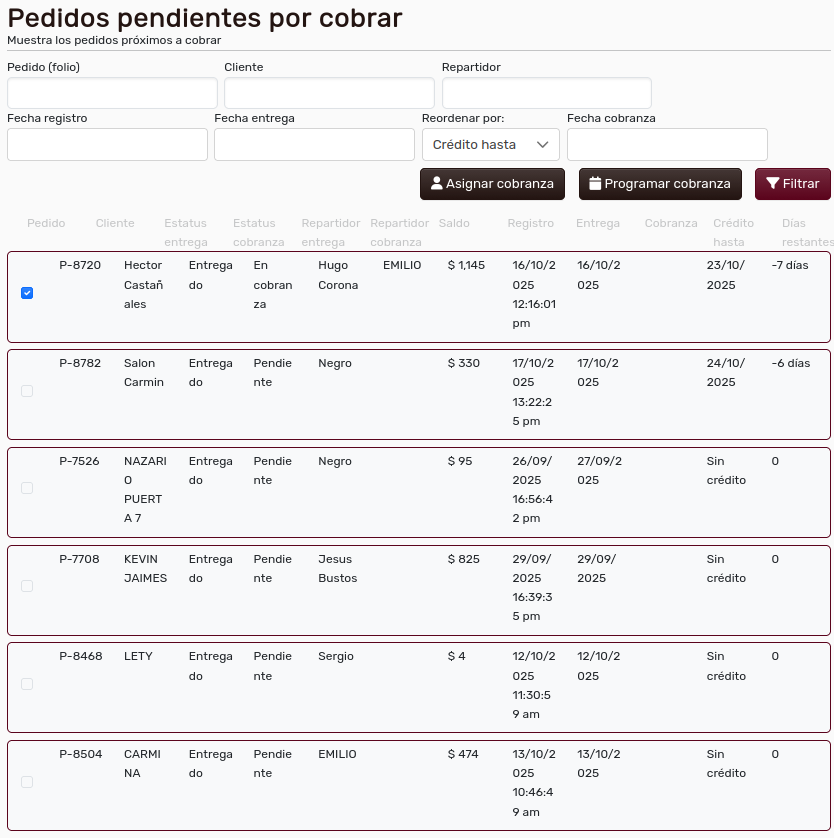 *PantallaCobranzaPedidos